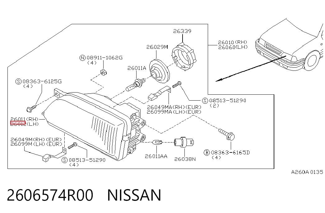 Luz esquerda Nissan Sunny III Y10 ao melhor preço
