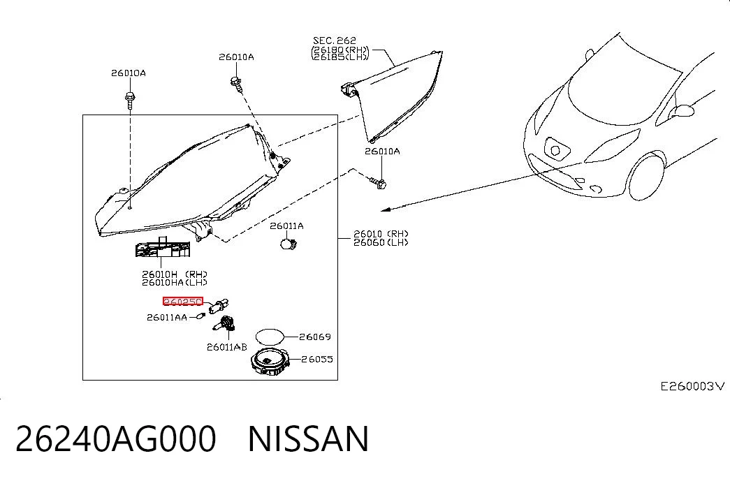 26240AG000 Nissan/Infiniti 