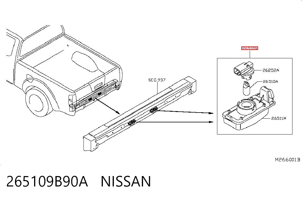 Lanterna da luz de fundo de matrícula traseira para Nissan Navara NP300 III D40