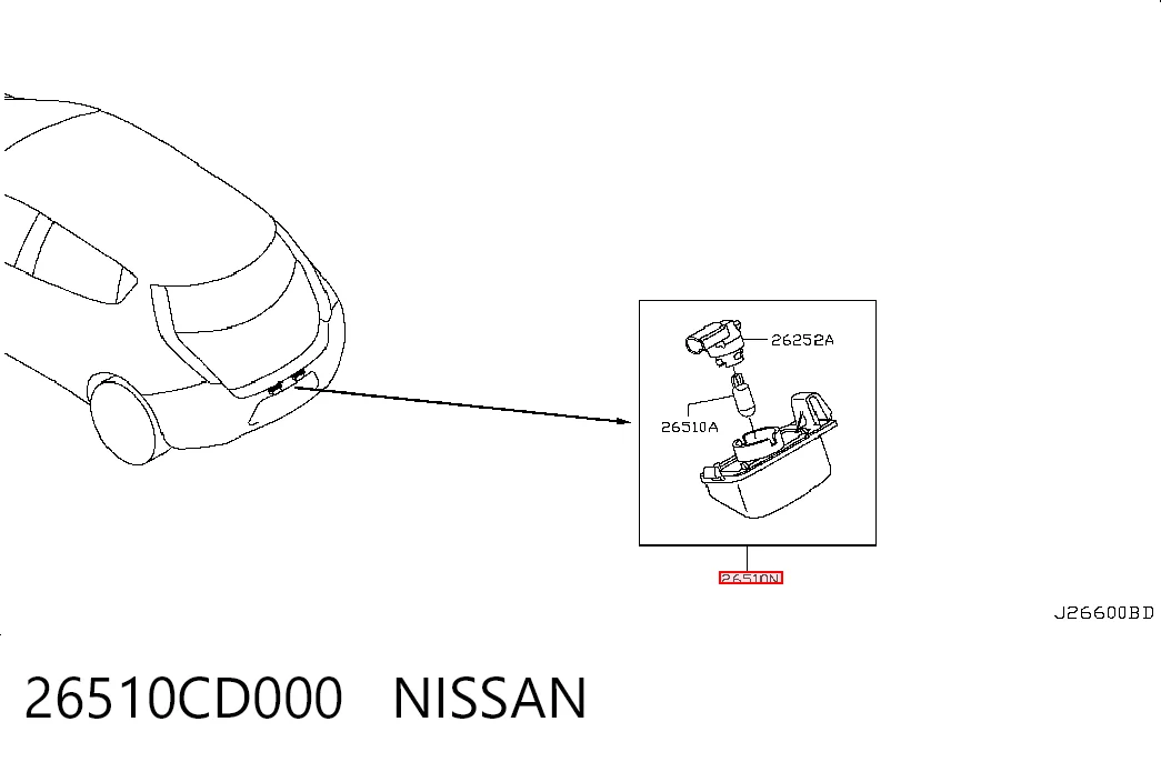 Lanterna da luz de fundo de matrícula traseira para Nissan Tiida C11X