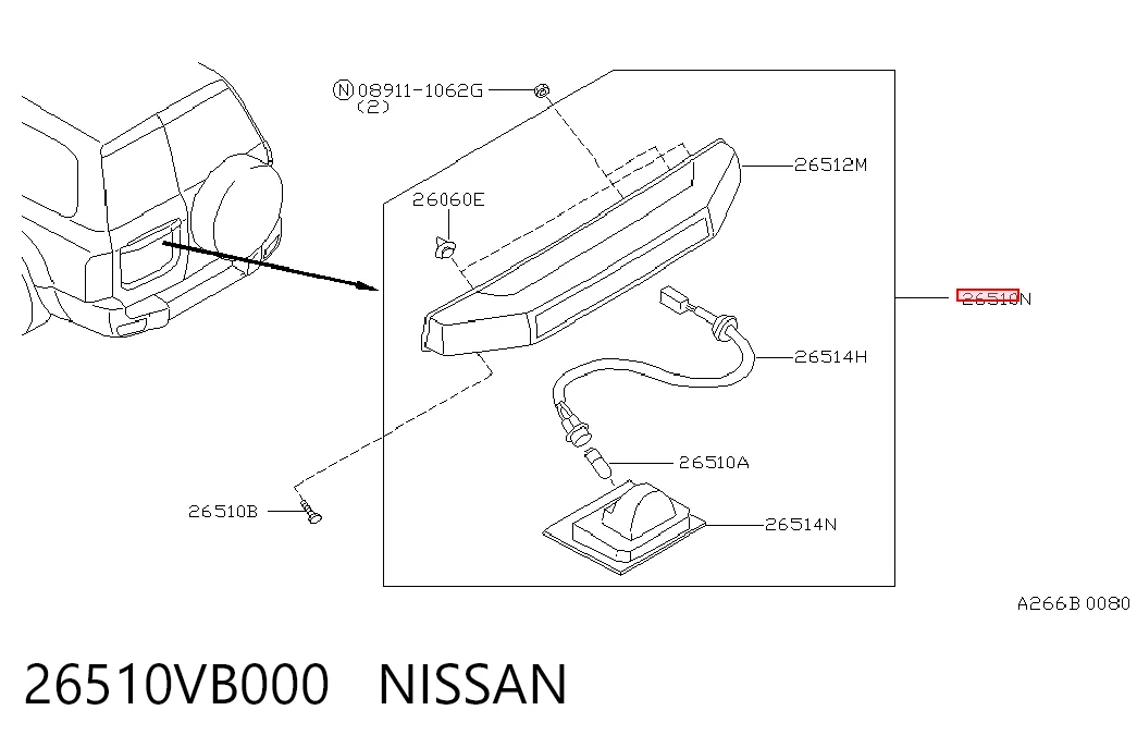 Lanterna da luz de fundo de matrícula traseira Nissan Patrol  Y61 ao melhor preço