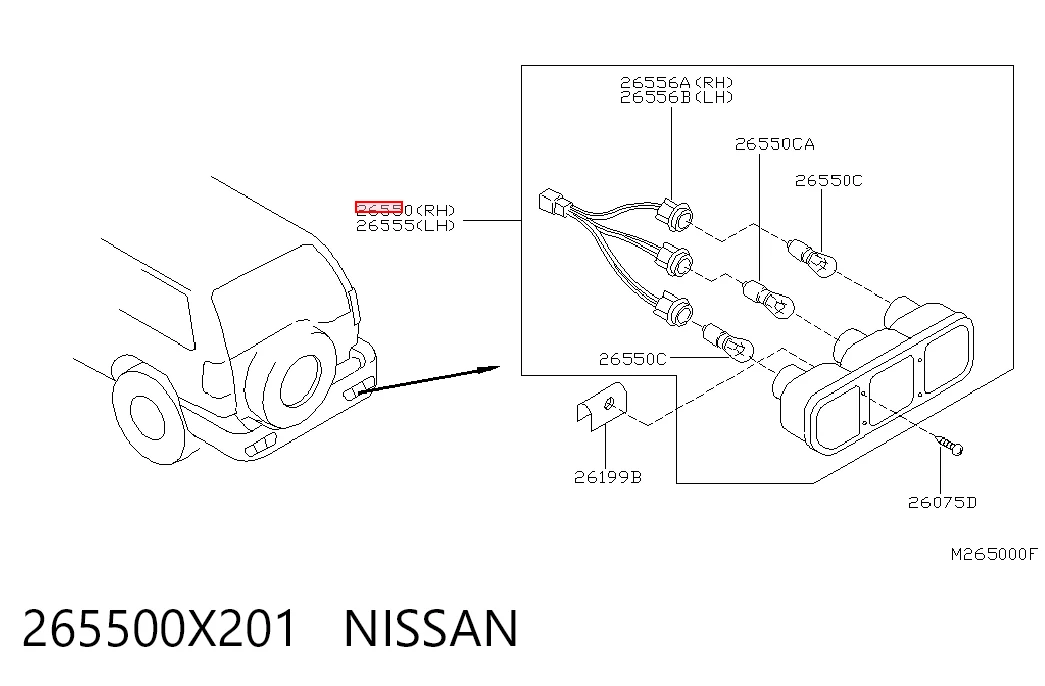 Lanterna traseira direita Nissan Terrano II R20 ao melhor preço