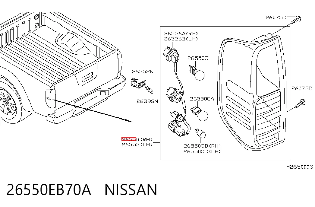  Lanterna traseira direita Nissan Navara NP300 III pick-up (D40) (2004 - 2015) NP300 III
