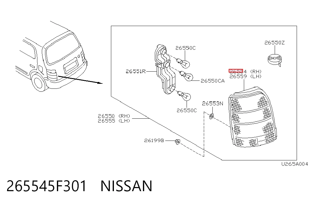 Lanterna traseira direita Nissan Micra  K11 ao melhor preço