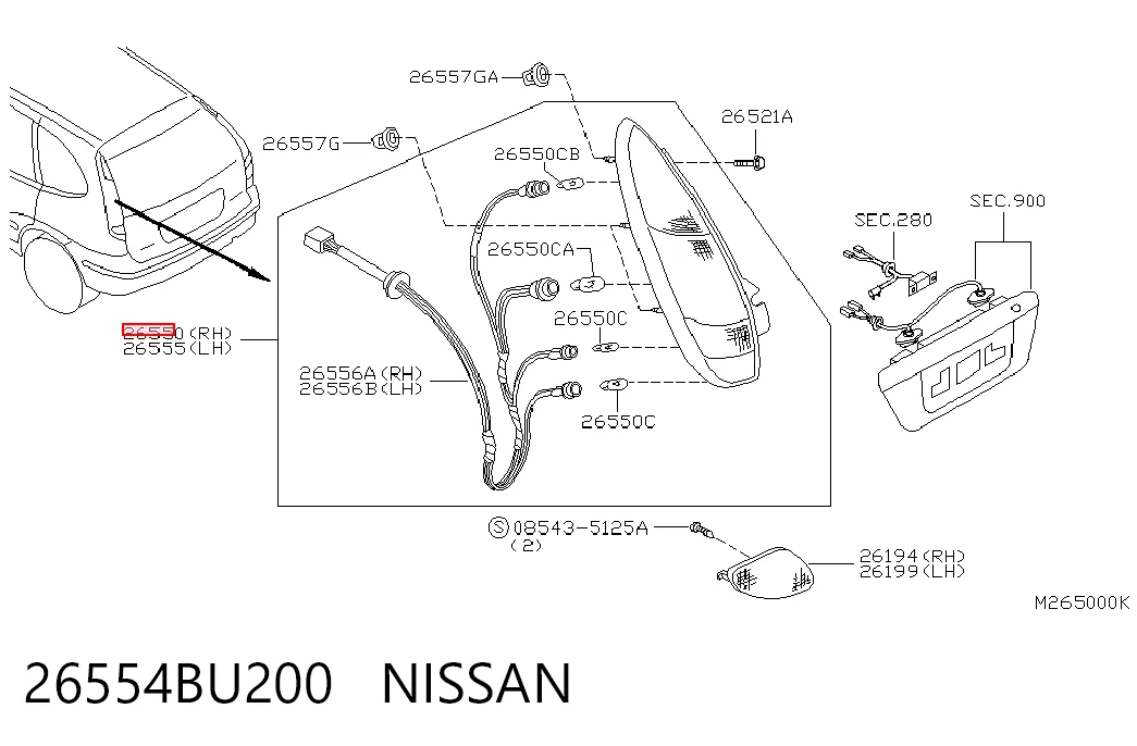 Lanterna traseira direita Nissan Almera  V10 ao melhor preço