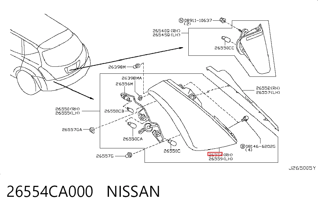 Lanterna traseira direita Nissan Murano  Z50 ao melhor preço