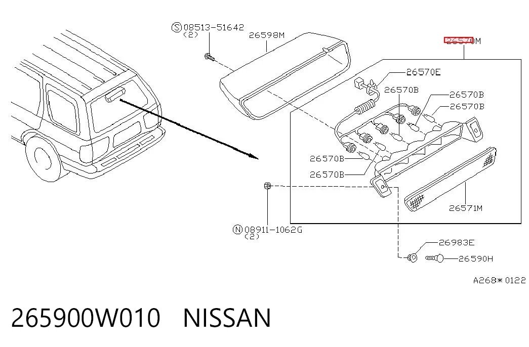 Sinal de parada traseiro adicional para Nissan Pathfinder  R50