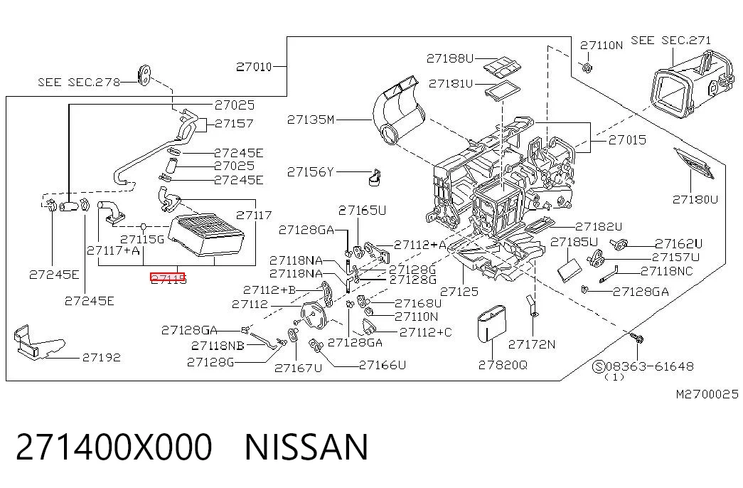 Radiador de forno (de aquecedor) para Nissan Terrano II R20