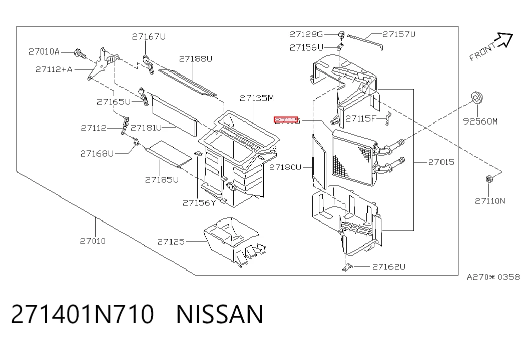 Radiador de forno (de aquecedor) Nissan Almera I N15
