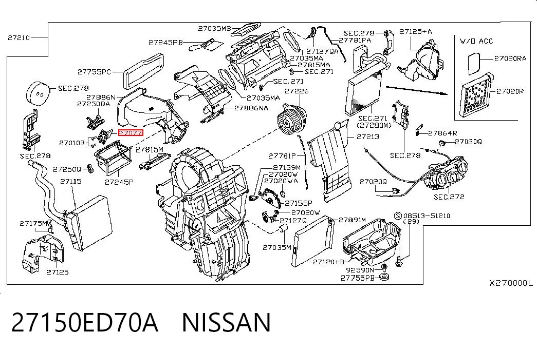 27150ED70A Nissan/Infiniti Resistor (resistência) de ventilador de forno (de aquecedor de salão)