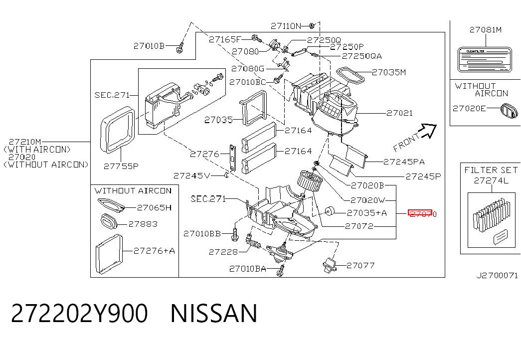 272202Y900 Nissan/Infiniti Motor de ventilador de forno (de aquecedor de salão)