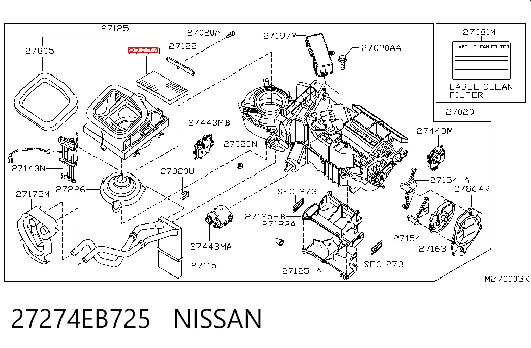 Filtro de salão para Nissan Pathfinder  R50