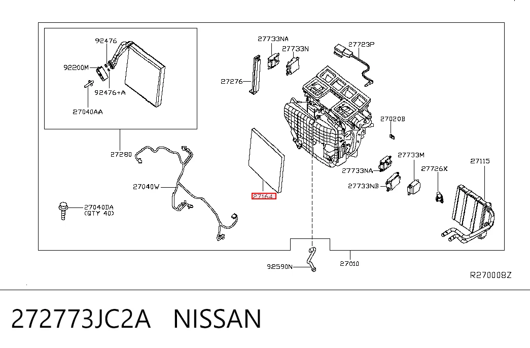 272773JC2A Nissan/Infiniti Filtro de salão