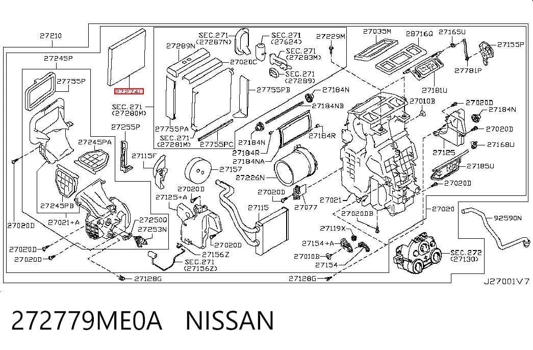 272779ME0A Nissan/Infiniti Filtro de salão