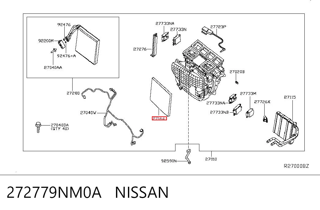 272779NM0A Nissan/Infiniti Filtro de salão