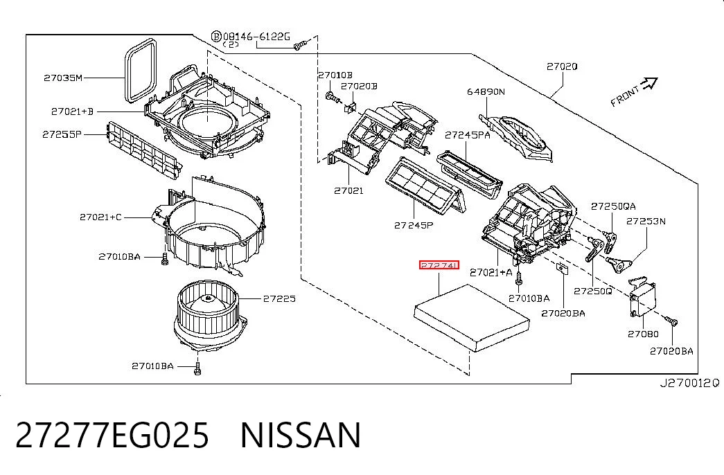 27277EG025 Nissan/Infiniti Filtro de salão
