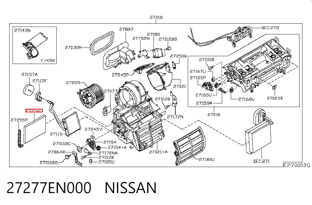 27277EN000 Nissan/Infiniti Filtro de salão