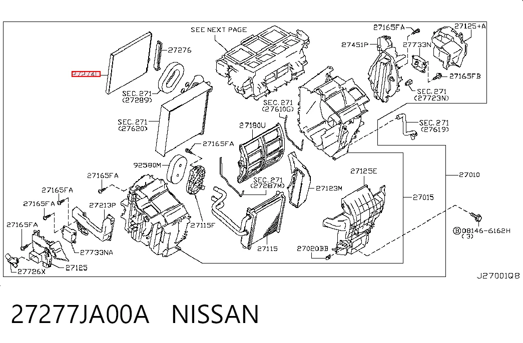 27277JA00A Nissan/Infiniti Filtro de salão