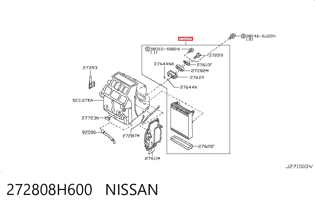 Vaporizador de aparelho de ar condicionado Nissan X-Trail T30 ao melhor preço