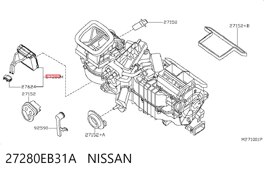 Vaporizador de aparelho de ar condicionado para Nissan Navara NP300 III D40
