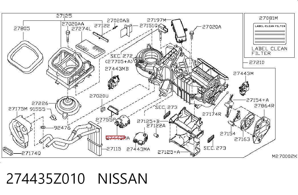 Acionamento de comporta de forno para Nissan Navara NP300 III D40