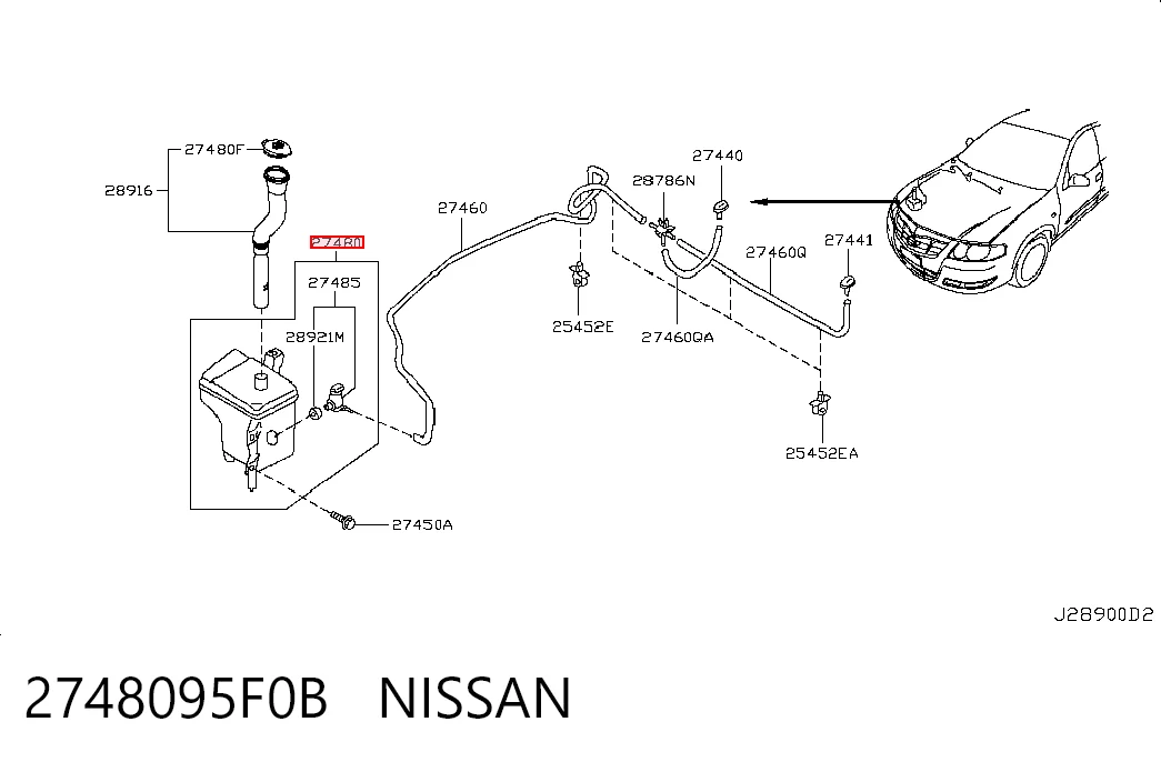 Tanque de fluido para lavador de vidro para Nissan Almera CLASSIC B10RS