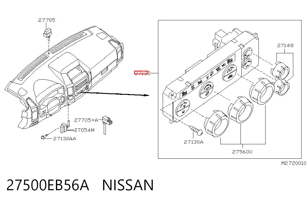 Unidade de controlo dos modos de aquecimento/condicionamento para Nissan Pathfinder  R51M
