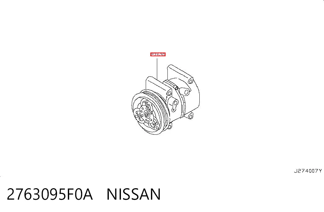 2763095F0A Nissan/Infiniti Compressor de aparelho de ar condicionado
