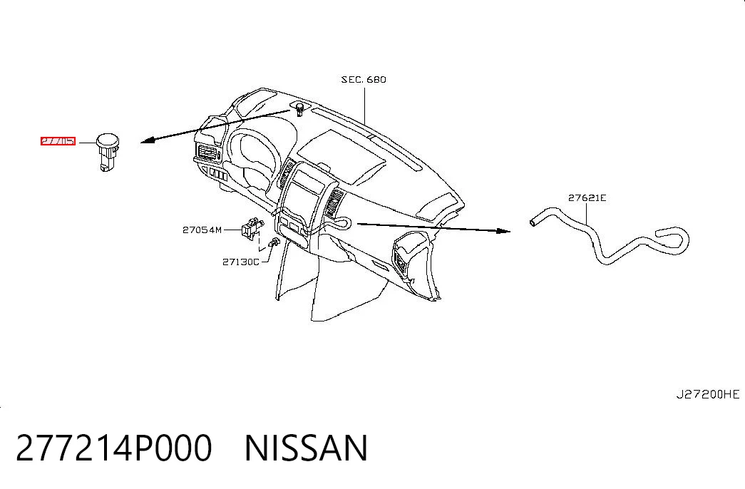 277214P000 Nissan/Infiniti Sensor de iluminação de salão