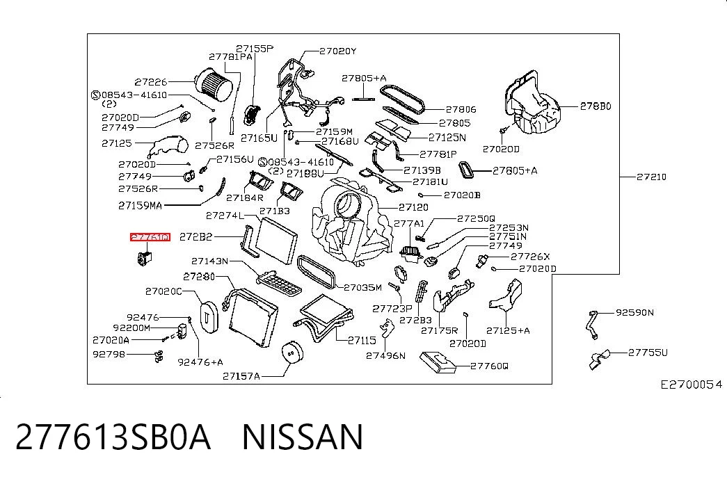 277613SB0A Nissan/Infiniti Resistor (resistência) de ventilador de forno (de aquecedor de salão)