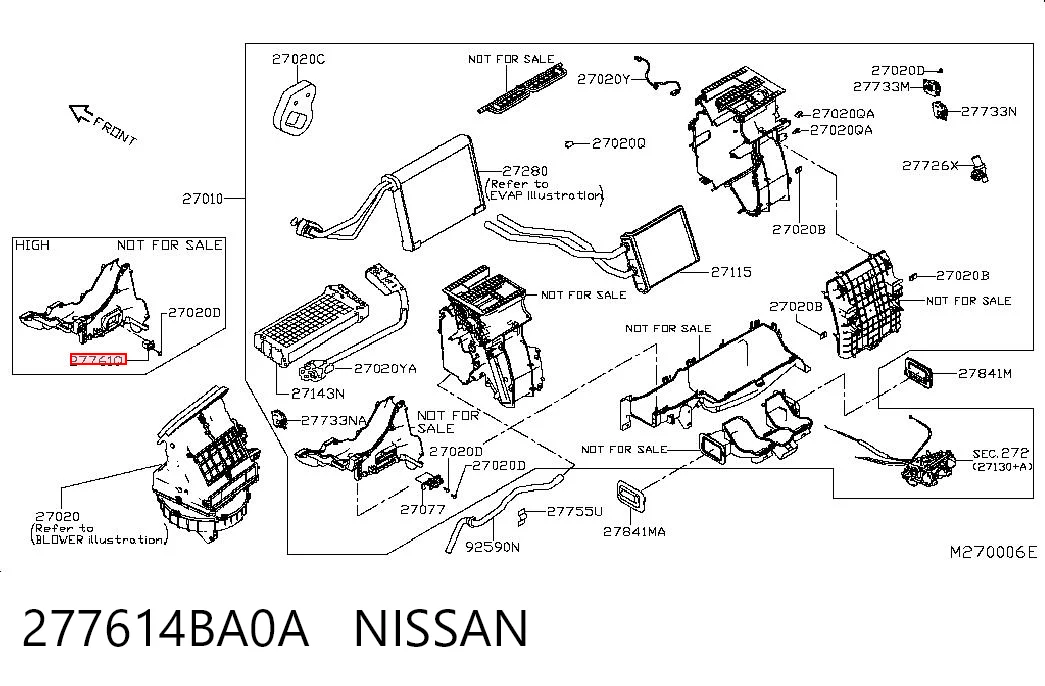 277614BA0A Nissan/Infiniti Resistor (resistência) de ventilador de forno (de aquecedor de salão)