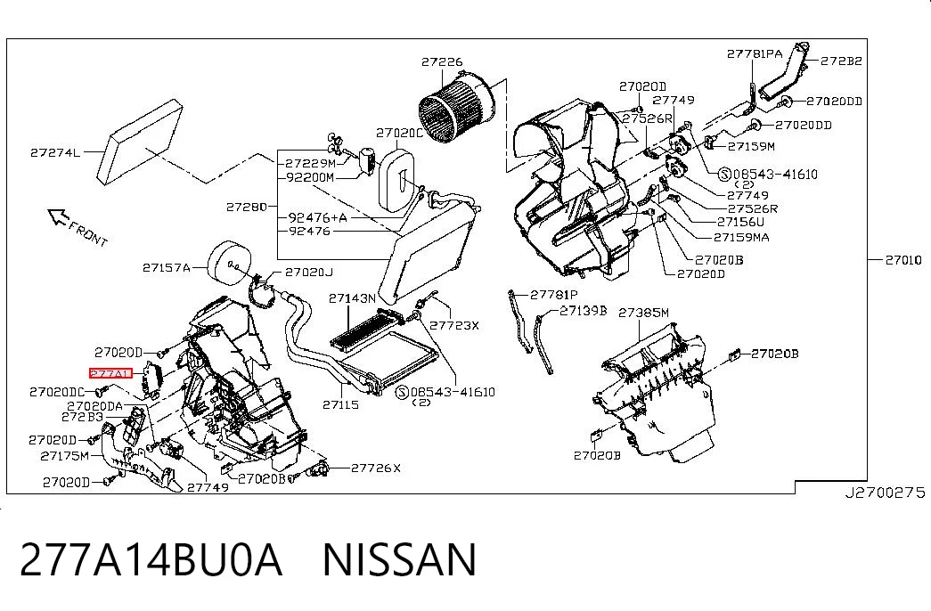 277A14BU0A Nissan/Infiniti Resistor (resistência) de ventilador de forno (de aquecedor de salão)