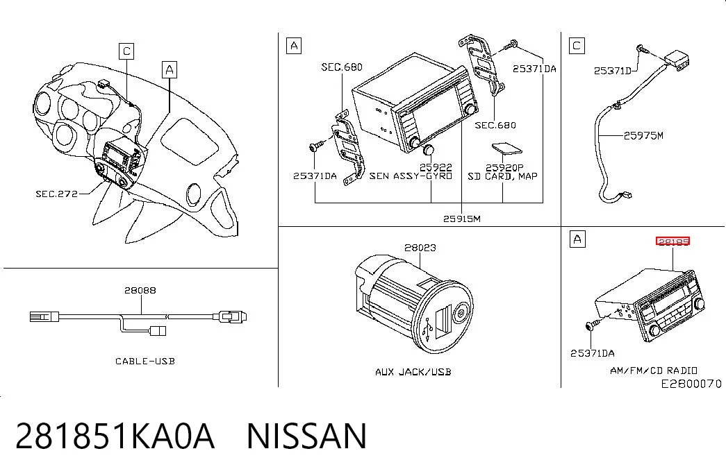 Aparelhagem de som (rádio AM/FM) Nissan JUKE F15 ao melhor preço