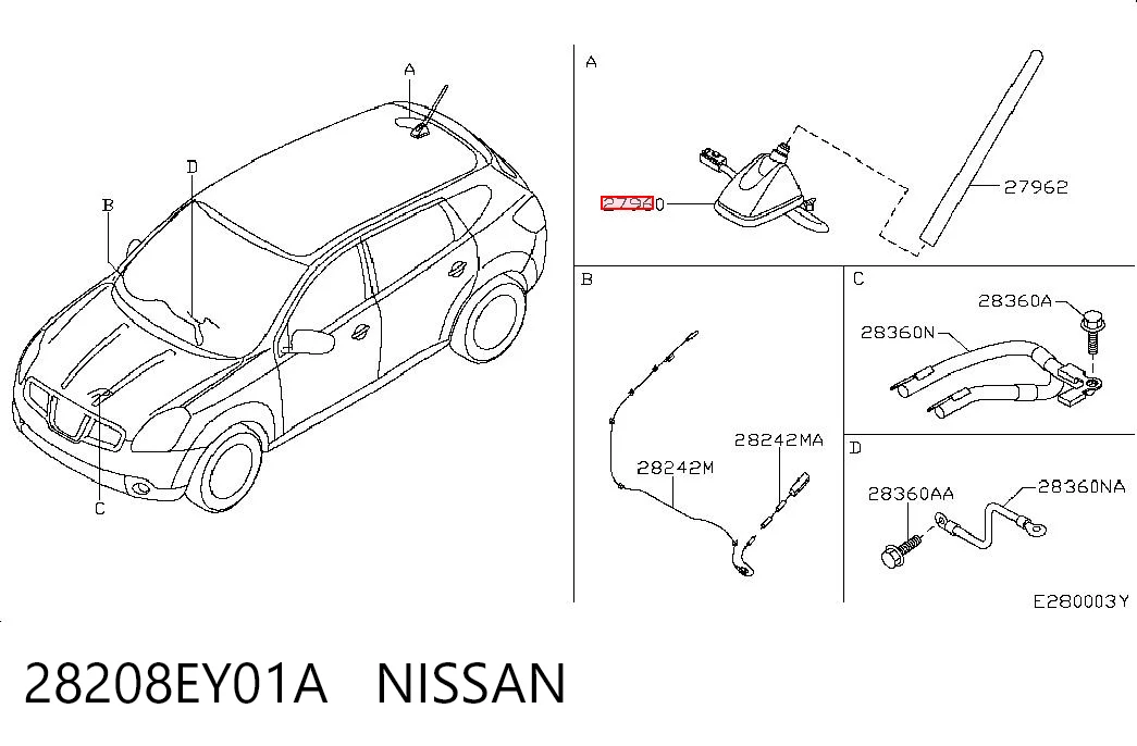 Antena Nissan Qashqai  J10 ao melhor preço