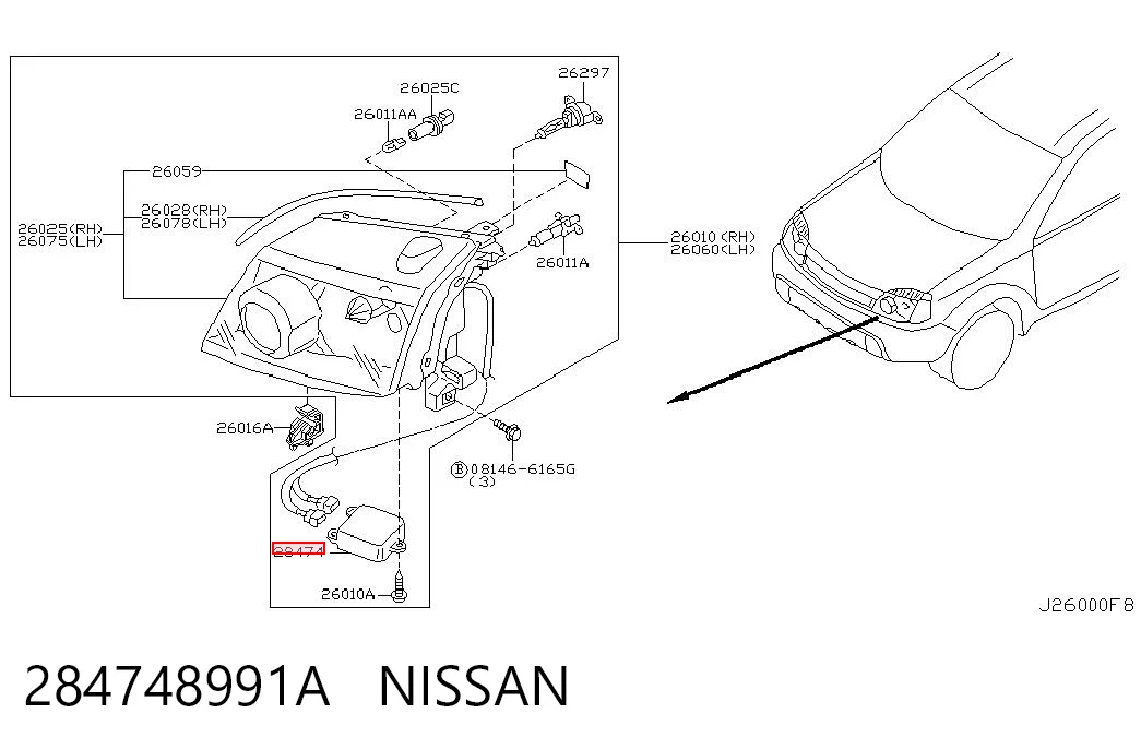 284748991A Nissan/Infiniti Xénon, unidade de controlo