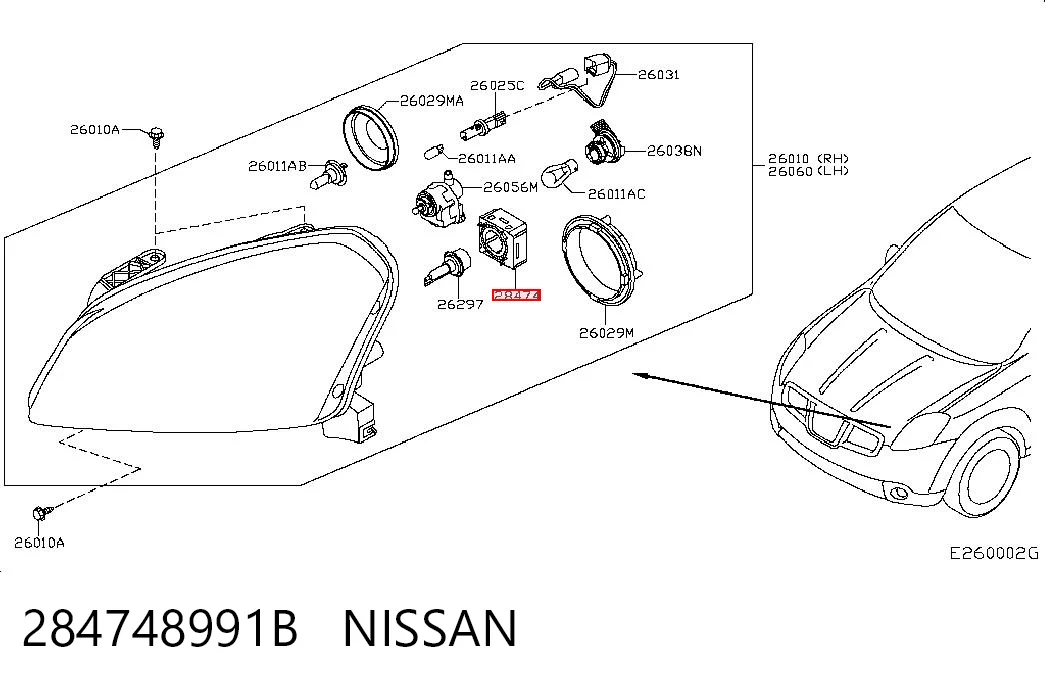 284748991B Nissan/Infiniti Xénon, unidade de controlo