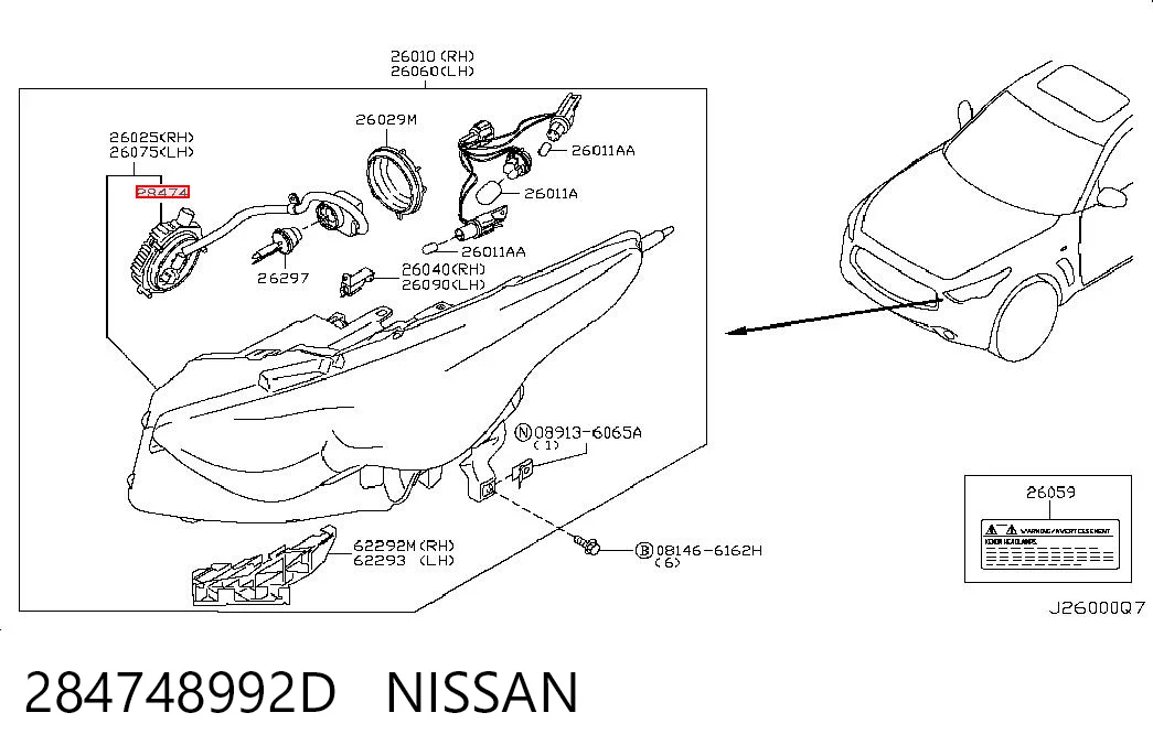 284748992D Nissan/Infiniti Xénon, unidade de controlo