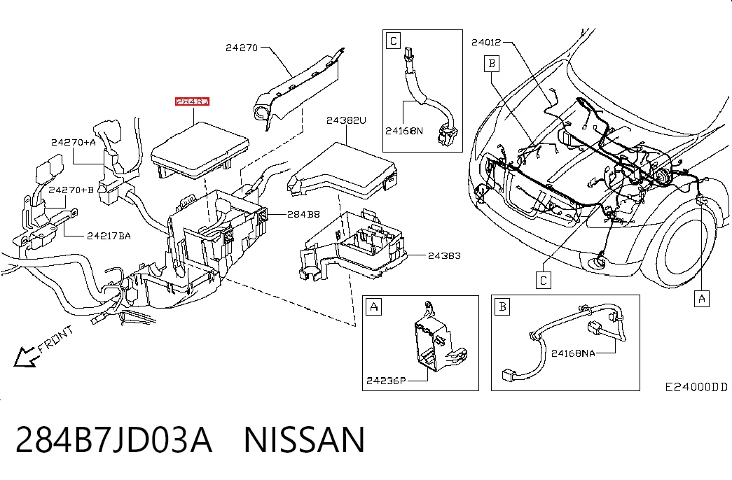 Unidade de dispositivos de segurança para Nissan Qashqai I J10