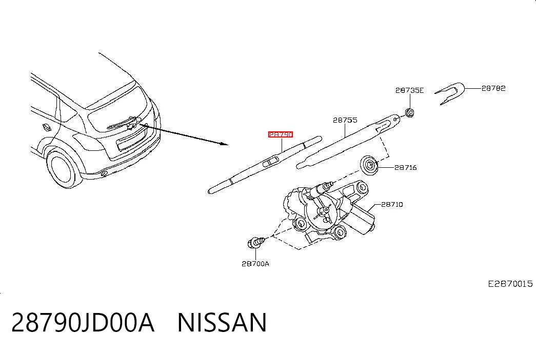 Compre Limpa-pára-brisas de vidro traseiro Nissan Qashqai 1