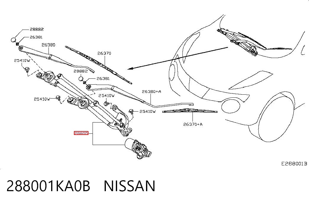 W000011639 Nissan/Infiniti Trapézio de limpador pára-brisas