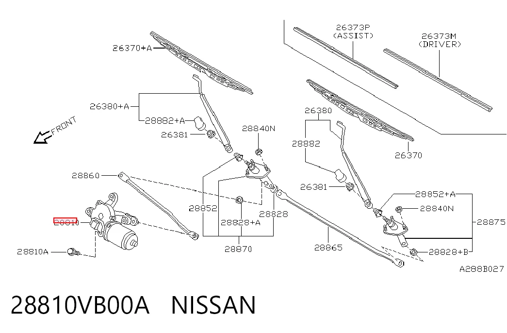 Motor de limpador pára-brisas do pára-brisas para Nissan Patrol  Y61