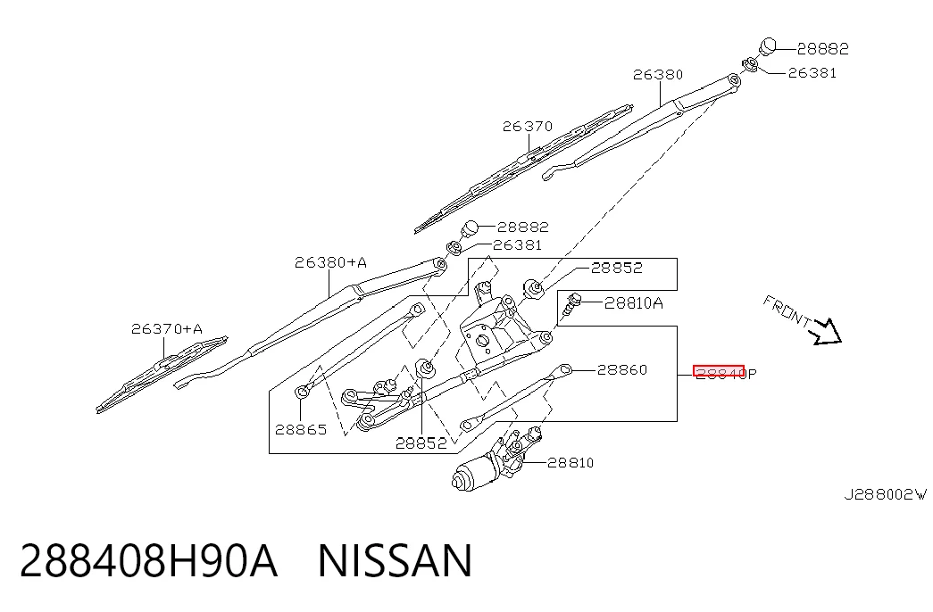 Trapézio de limpador pára-brisas Nissan X-Trail SUV (T30) (2001 - 2007) 
