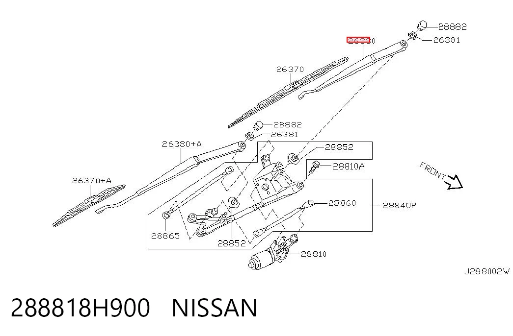 Braço de limpa-pára-brisas do pára-brisas Nissan X-Trail T30 ao melhor preço