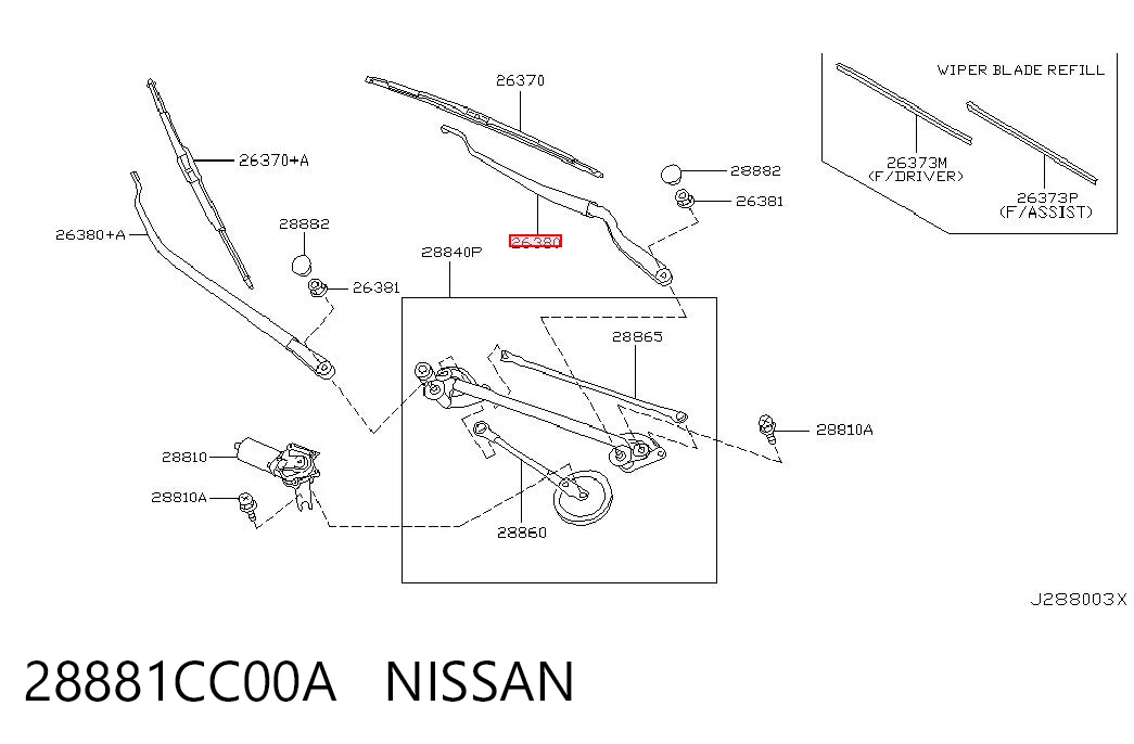 Braço de limpa-pára-brisas do pára-brisas Nissan Murano Z50 ao melhor preço