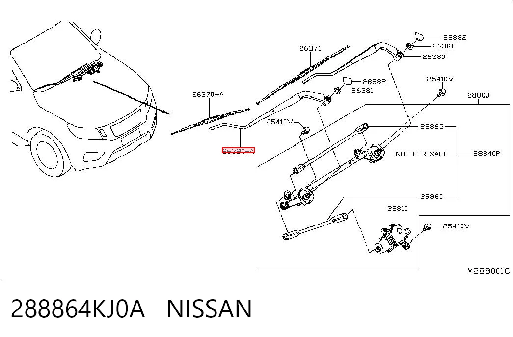 Braço de limpa-pára-brisas do pára-brisas Nissan Navara  D23, D23T ao melhor preço