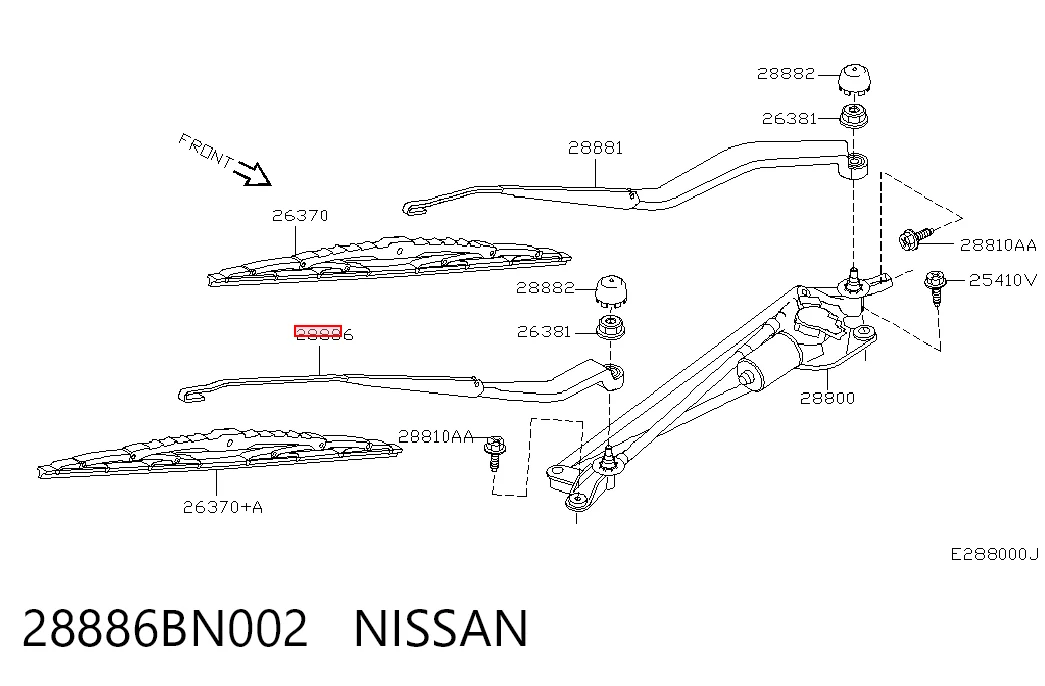 Braço de limpa-pára-brisas do pára-brisas Nissan Almera II N16 ao melhor preço