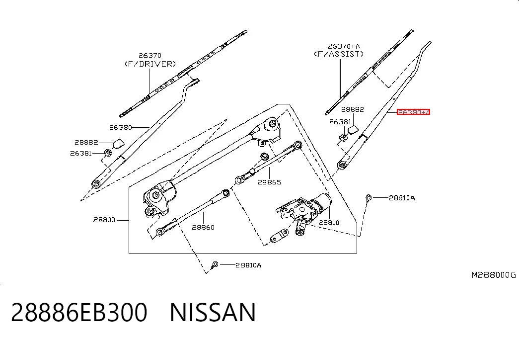 Braço de limpa-pára-brisas do pára-brisas Nissan Pathfinder  R51M ao melhor preço