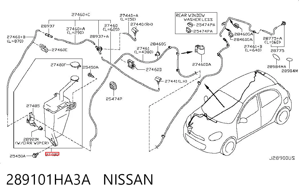 Tanque de fluido para lavador de vidro Nissan Micra  K14 ao melhor preço