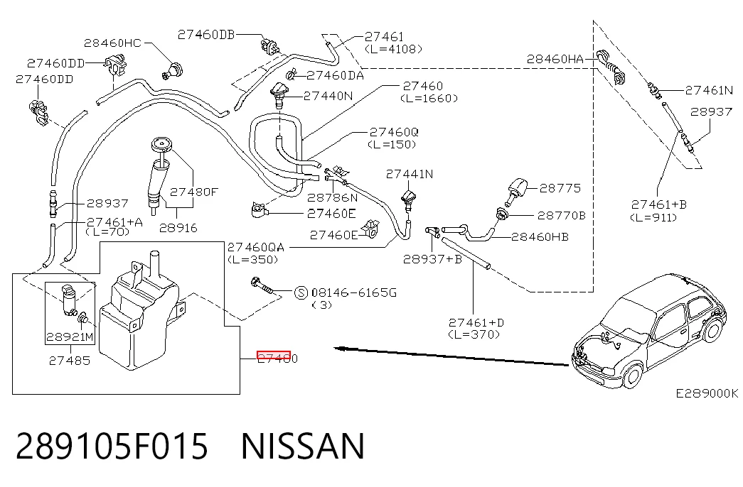 Tanque de fluido para lavador de vidro Nissan Micra  K11 ao melhor preço