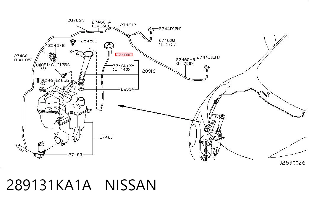 Tampa de tanque de fluido para lavador Nissan JUKE F15 ao melhor preço